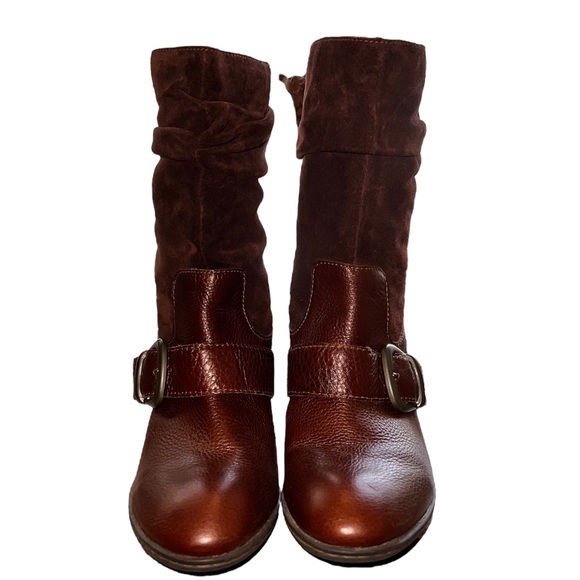 B. O. C. size EU 40.5 reddish brown leather boots, 3” heel, excellent condition - Picture 3 of 11